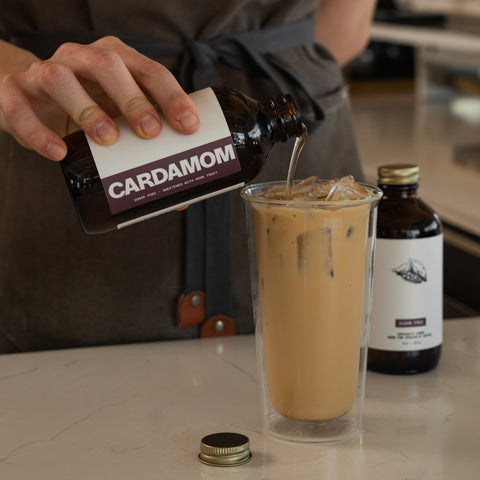 Lifestyle shot featuring Pax & Beneficia Sugar-Free Cardamom syrup
